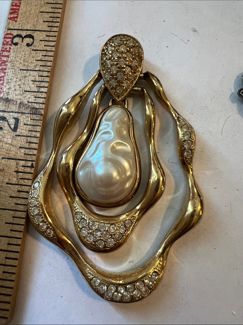 18k Gold filled baroque pearl Nadri necklace pendant